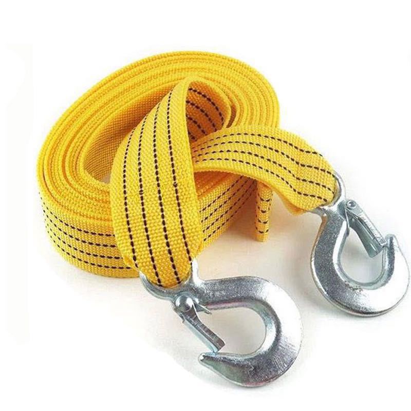 Car tow rope 5 tons 4 meters strong traction rope outdoor emergency fluorescent thickened nylon pull car binding belt safety