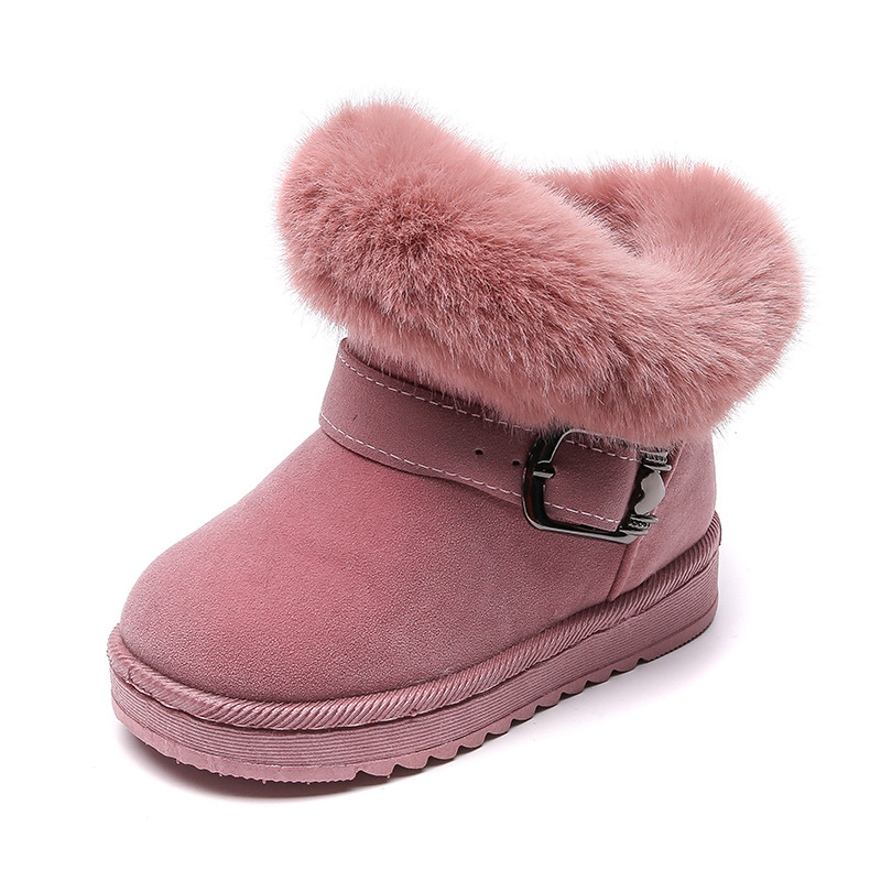 2025 Winter New Kidsren's Snow Boots Cross-Border Export Girls' Velvet Short Boots Warm Baby Cotton Shoes Girls' Shoes