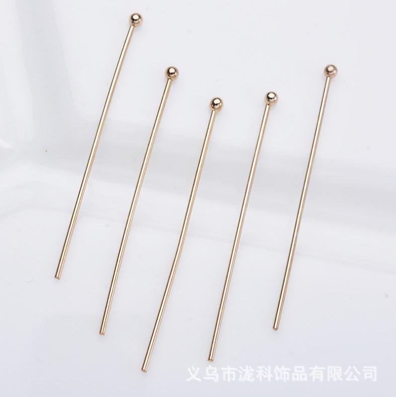 Copper ball needle DIY handmade beaded needle material earrings jewelry accessories pendant beaded connection round head ball needle