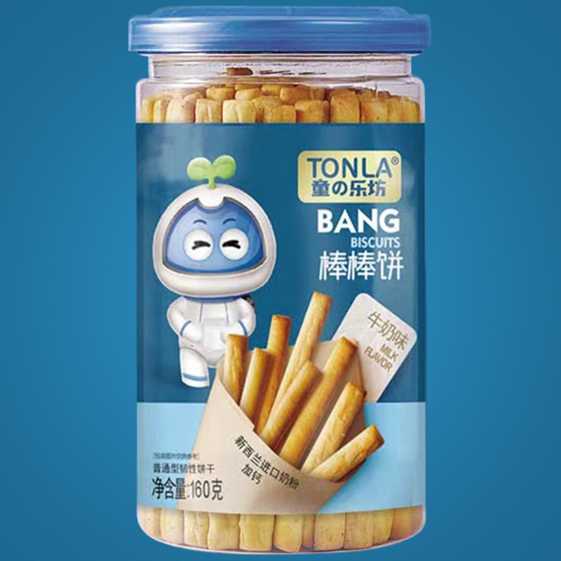 Tongle stick biscuit finger biscuit stick biscuit original flavor/vegetable/sesame flavor 160g/Can