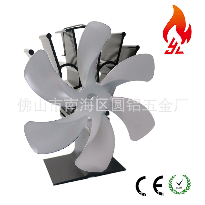 Factory sales 2021 New 6-leaf cross-border Amazon foreign trade Europe and the United States thermal power fireplace fan