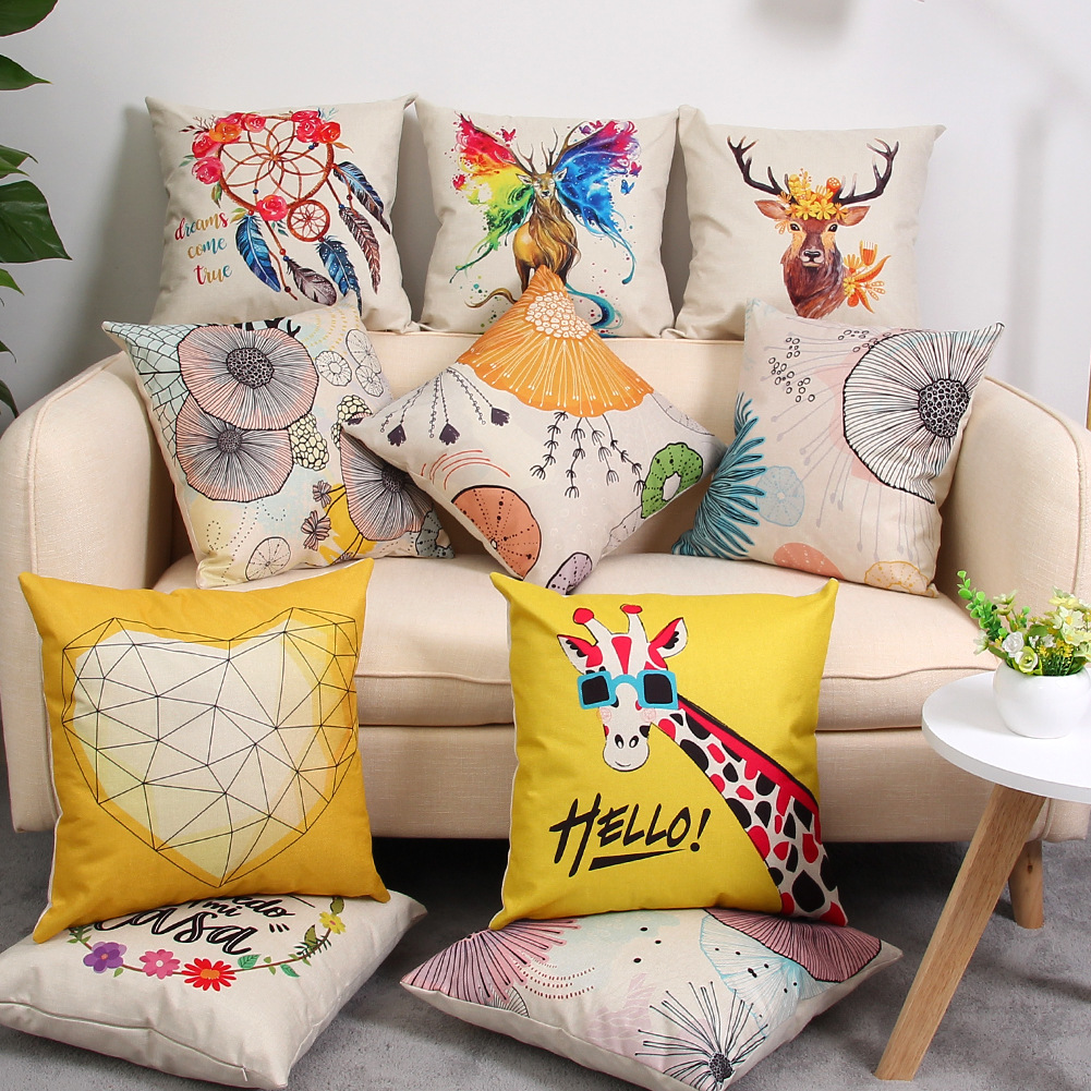 Printable Corporate Logo Pillow Case Amazon Linen Pillow Case Velvet Sofa Pillow Cushion Waist Pillow Case