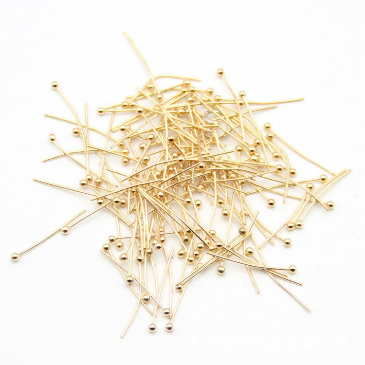 Copper ball needle DIY handmade beaded needle material earrings jewelry accessories pendant beaded connection round head ball needle