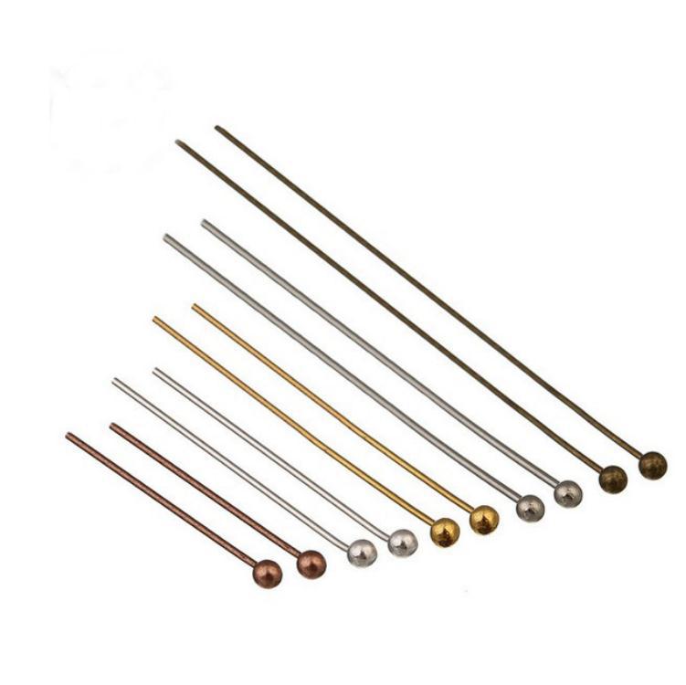 Copper ball needle DIY handmade beaded needle material earrings jewelry accessories pendant beaded connection round head ball needle