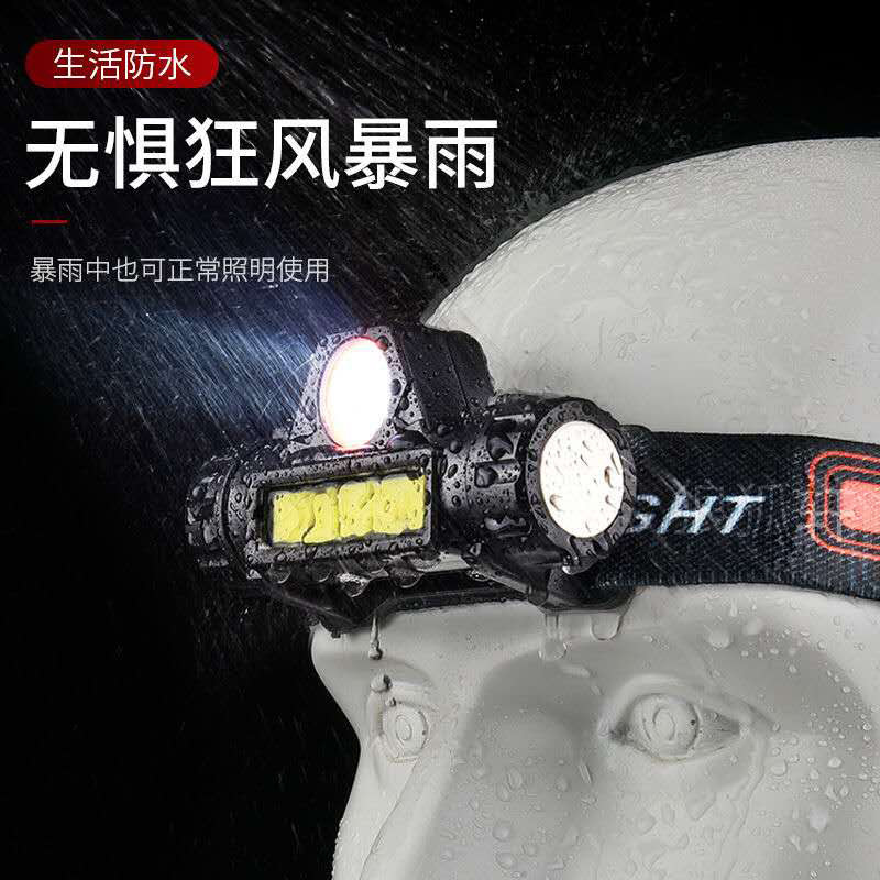 Cross-Border Led Headlight, Outdoor Rechargeable Headlight, Strong Light Flashlight, Magnet Night Fishing Light, Outdoor High-Brightness Lighting