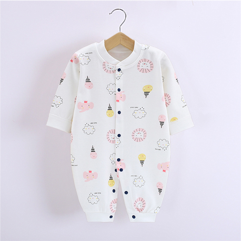 Spring and Autumn Baby Clothes Newborn Pure Cotton Long-sleeved Jumpsuit for Boys and Girls Baby Climbing Wear Cartoon Printed Harper Underwear