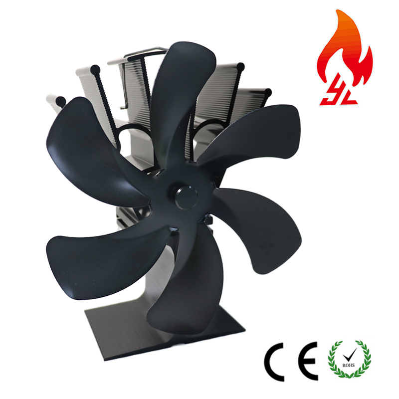 Factory sales 2021 New 6-leaf cross-border Amazon foreign trade Europe and the United States thermal power fireplace fan