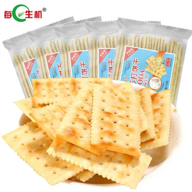Daily vitality milk salt flavor soda biscuit 116g meal replacement snack small bag food onion sesame flavor comb cake