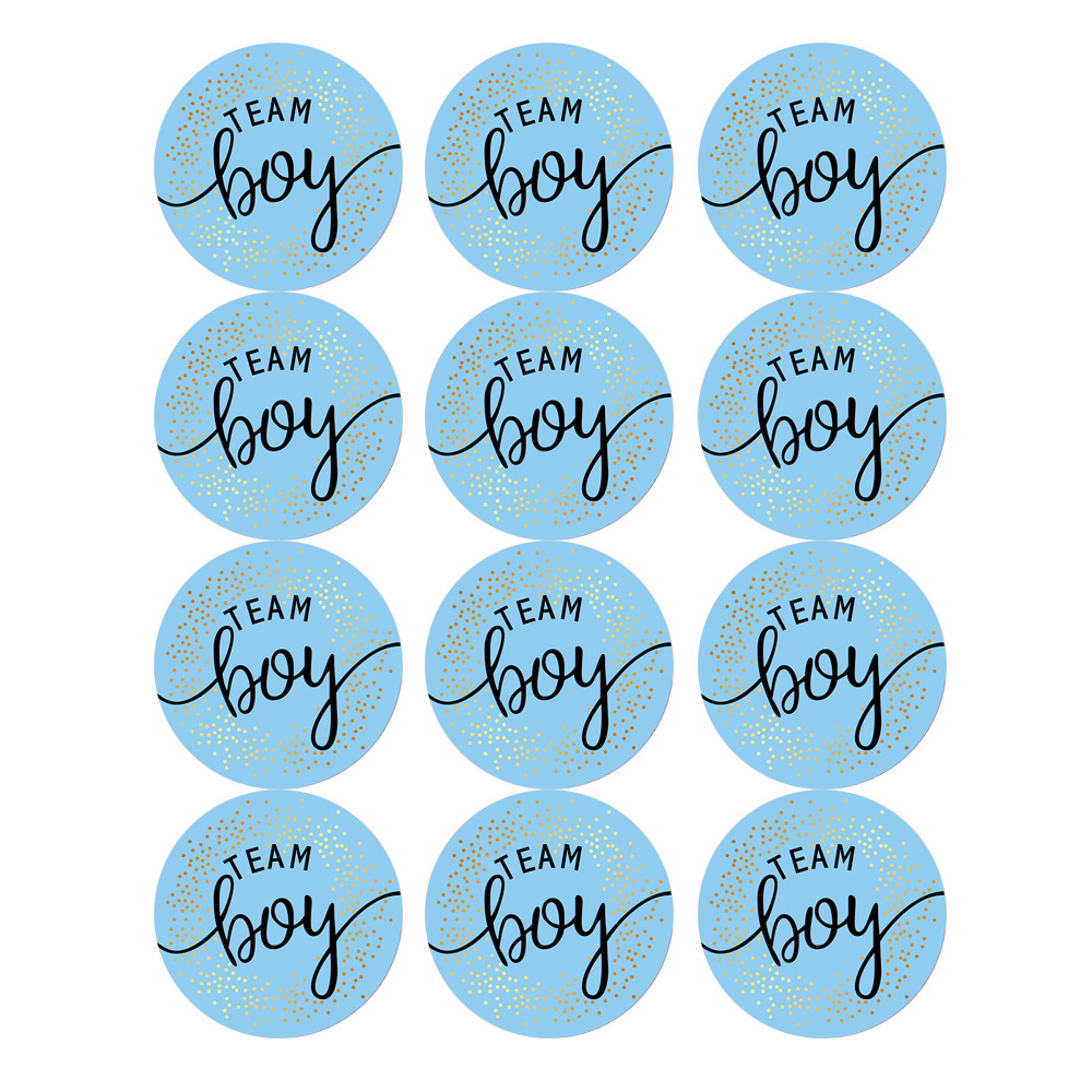 Cross-border supply gender reveal party stickers game team boys and girls team girl boy