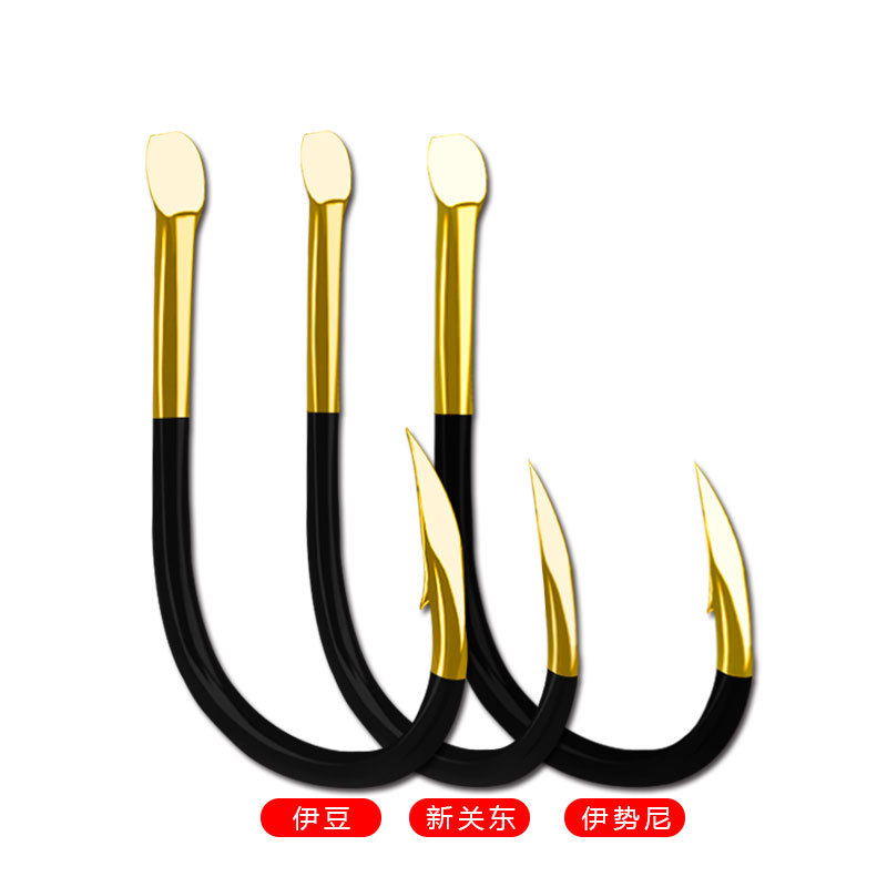Ghost Ya Ishini New Guandong Idou Cool Black Gold Bulk Fish Hook Titanium Alloy Large Hook Explosive Hook Fishing Gear Wholesale