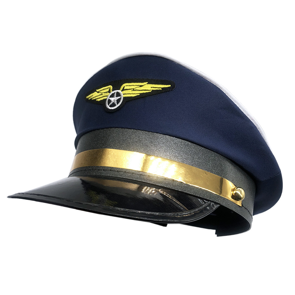 European and American Hot Girl Pilot Hat Captain Hat Trendy Midnight Charm Airplane Hat Female Police Officer Stewardess Hat Accessories Wholesale