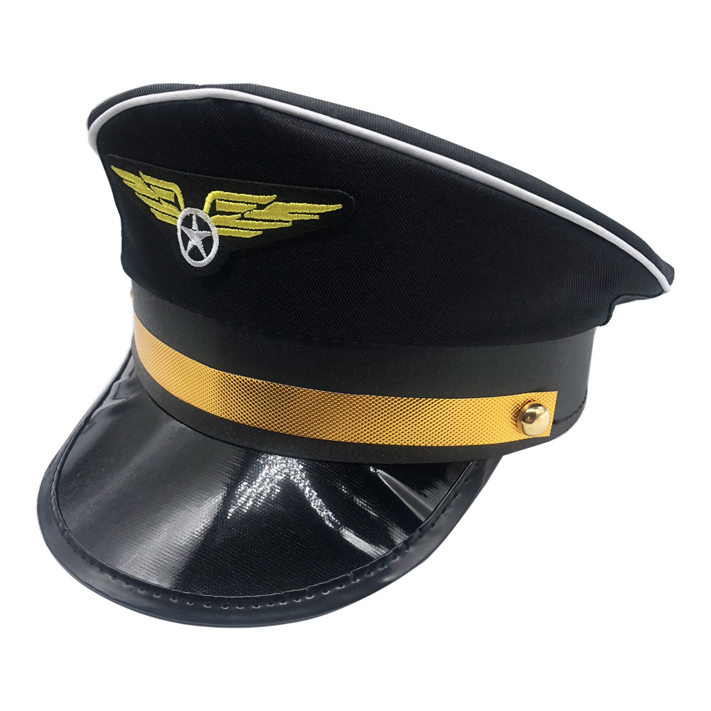 European and American Hot Girl Pilot Hat Captain Hat Trendy Midnight Charm Airplane Hat Female Police Officer Stewardess Hat Accessories Wholesale