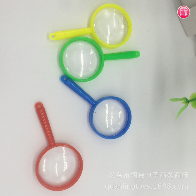 Supply plastic magnifying glass handheld black small magnifying glass children use gift toys 2.5*5cm