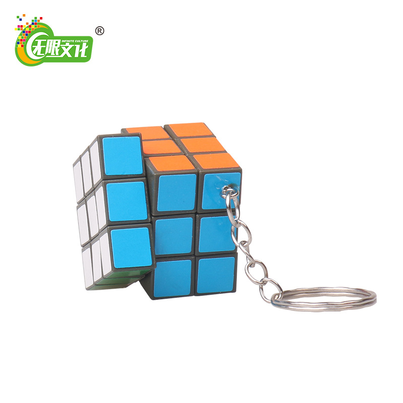 Jizhou 3cm Keychain Third-Order Pendant Rubik's Cube Decompression Educational Toy Gift Advertising Small Rubik's Cube Floor Push Wholesale