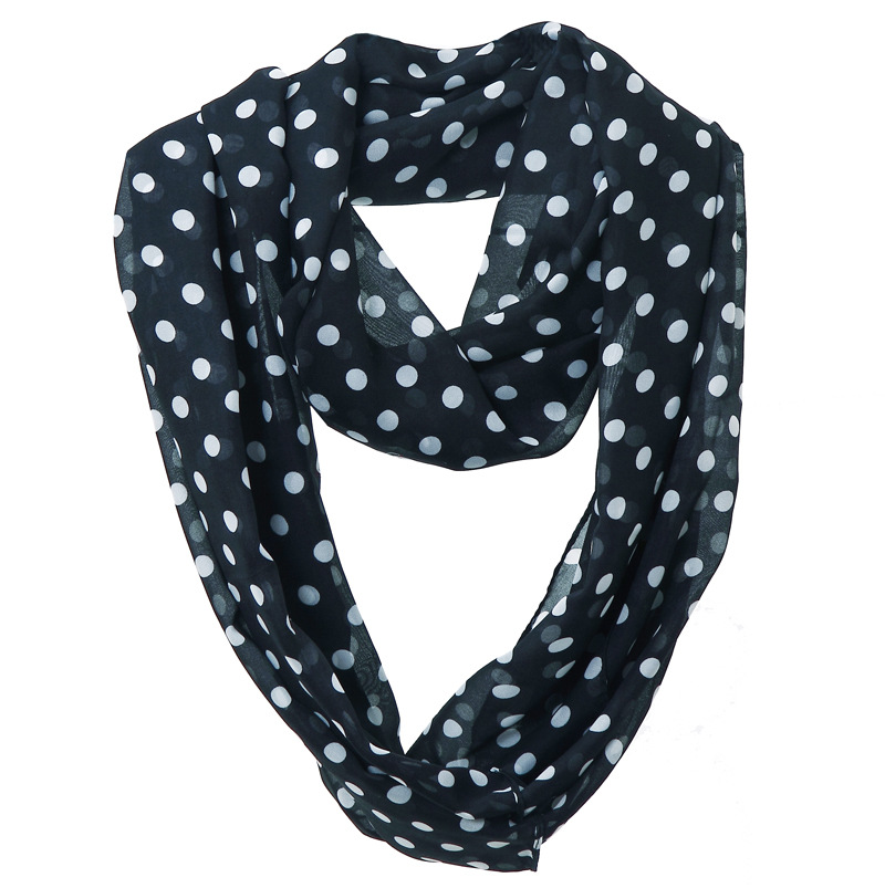 шарф из шифона с принтом в горошек, импортные шарфы, кросс-бодерная торговля, стабильное наличие