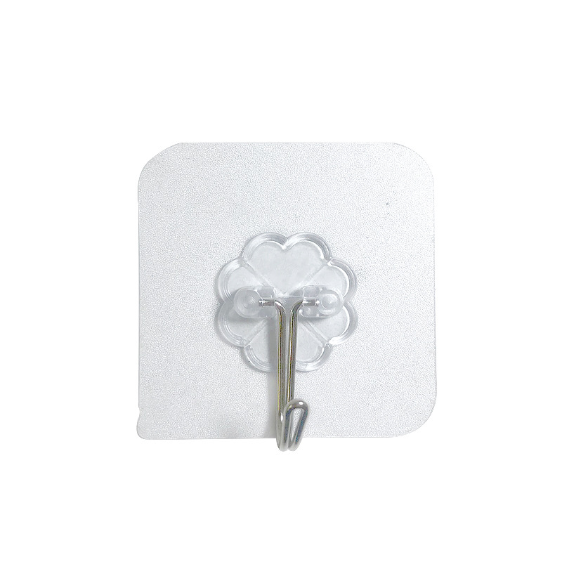 Kitchen Seamless Adhesive Hook Bathroom Transparent Wall Hanging Hook Wall Door Strong Nail-Free Small Hook