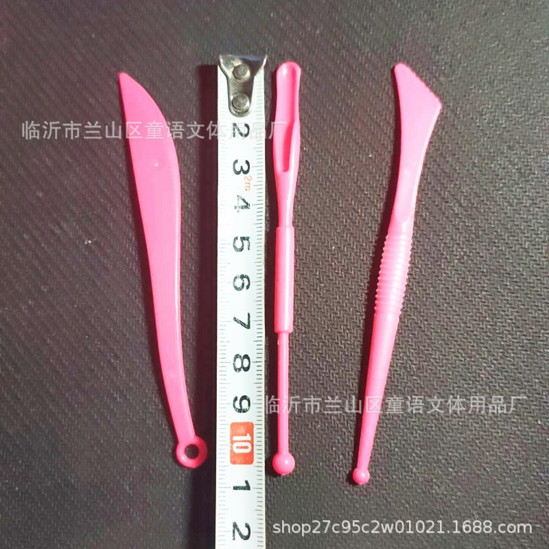 Factory wholesale ultra-light clay soft clay color mud tool knife and fork three-piece Space mud DIY tool knife 3-piece set
