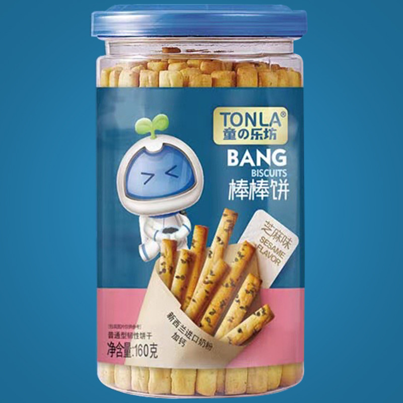 Tongle stick biscuit finger biscuit stick biscuit original flavor/vegetable/sesame flavor 160g/Can