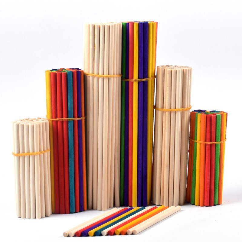 Children's diy handmade stick model material small round stick solid wood birch ice cream stick small stick round stick