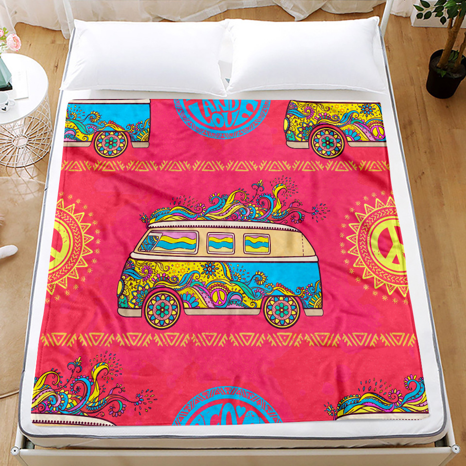 Custom Flannel Blanket Air-conditioning Blanket TV Blanket Baby Blanket Digital Printing Wholesale Factory Direct Supply