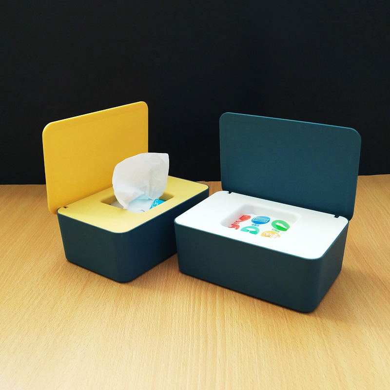 Spot Wet Tissue Box with Lid Paper Box Mask Box Storage Box Household Dust-proof Desktop Sealed Wet Tissue Box
