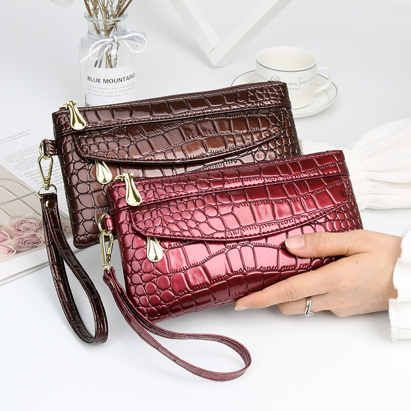 Fashion New Clutch Bag Women's Mobile Phone Coin Purse Casual Glossy Women's Small Bag Women's Small Bag Hand Bag Women's Bag