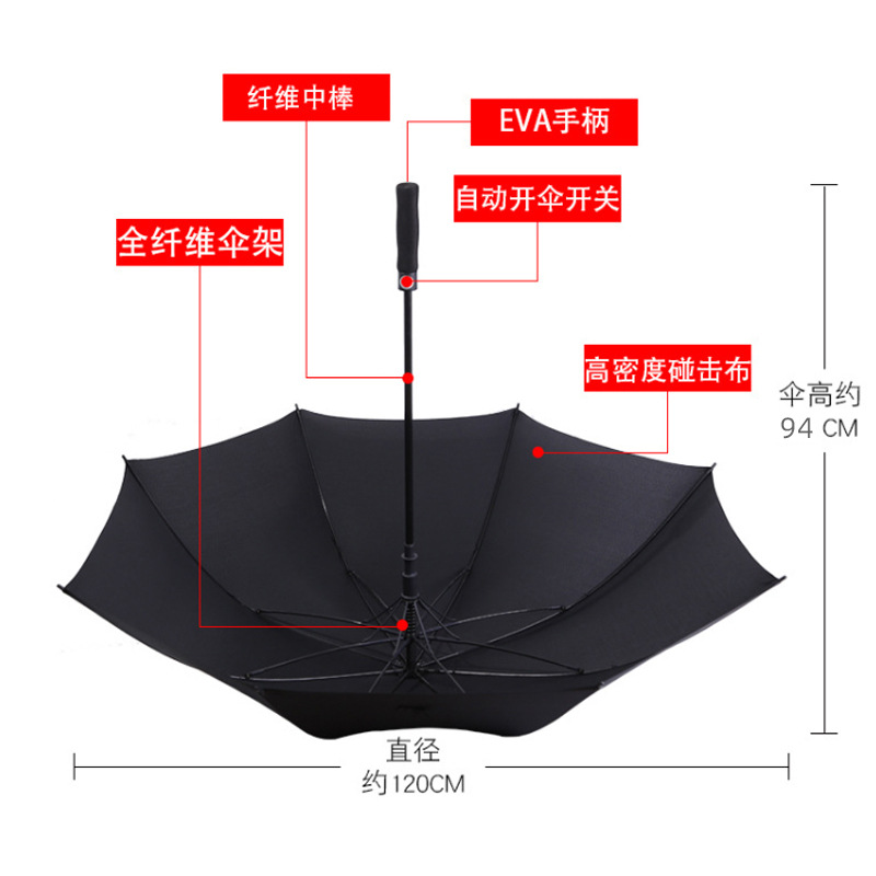 Umbrella Extra Large Reinforced Double Layer Golf Umbrella Automatic Long Handle Routh Ness Umbrella Straight Rod Advertising Umbrella Customized