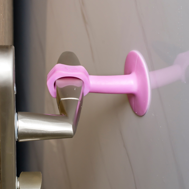 Silicone Door Suction Door Handle Anti-collision Mat Toilet Punch-free Plastic Rubber Door Touch Toilet Door Top Silent Door Stop