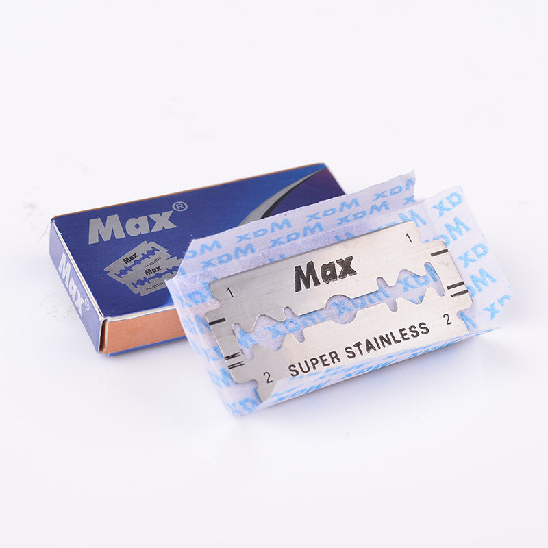 Max Manufacturer Spot Swedish Stainless Steel Double-Sided Blade Old-Fashioned Razor Shaving Beauty Hairdressing Double-Sided Blade
