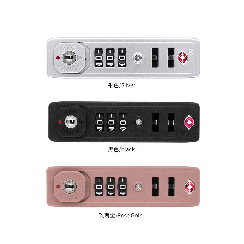 Luggage accessories password lock TSA007 customs lock aluminum box buckle lock XFG customs password lock tsa customs lock