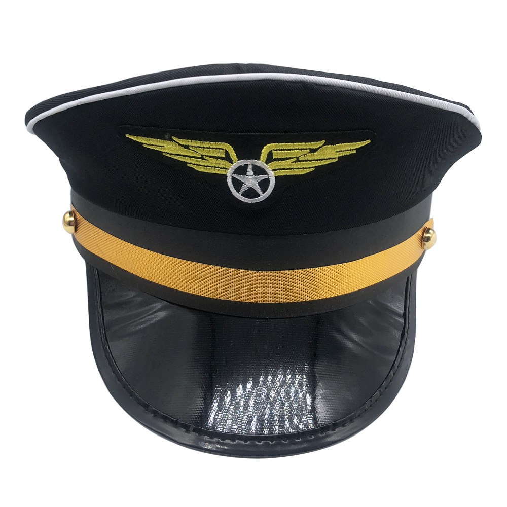 European and American Hot Girl Pilot Hat Captain Hat Trendy Midnight Charm Airplane Hat Female Police Officer Stewardess Hat Accessories Wholesale