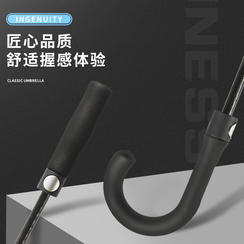 Factory direct supply 27 inch full fiber golf umbrella automatic straight pole long handle advertising umbrella business gift umbrella