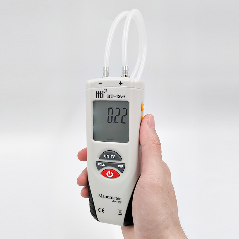 Ht1890 Handheld Differential Pressure Gauge Car Repair Pipeline Air Pressure Differential Gauge Cross-Border Export Pressure Gauge