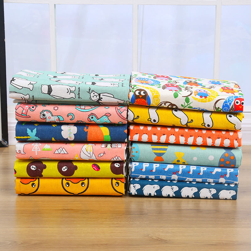 Cotton and Linen Fabric Linen Art Tablecloth Curtain Floral Cloth Animal Series Fresh Sofa Handmade Curtain Sofa Fabric