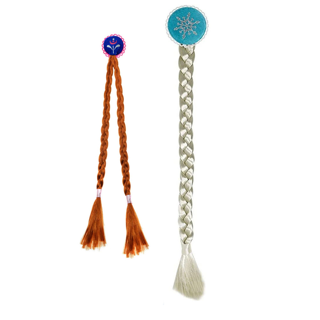 Парик Frozen 2, косички Эльзы и Анны, коричневые скрученные косички, детский парик, горячая продажа в Европе и Америке