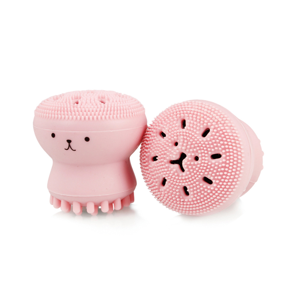 Multicolor Spot Silicone Small Octopus Facial Cleansing Powder Puff Brush Cleansing Facial Brush Massage Brush Makeup Remover Brush