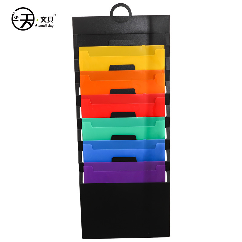 Hanging Accordion File Folder Student Multifunctional Colorful 6-Grid A4 File Bag Portable Document Storage Bag