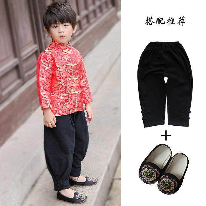 Boy's Hansuit autumn long sleeve children's Tang suit Chinese style original costume costume classic underworld children's clothing