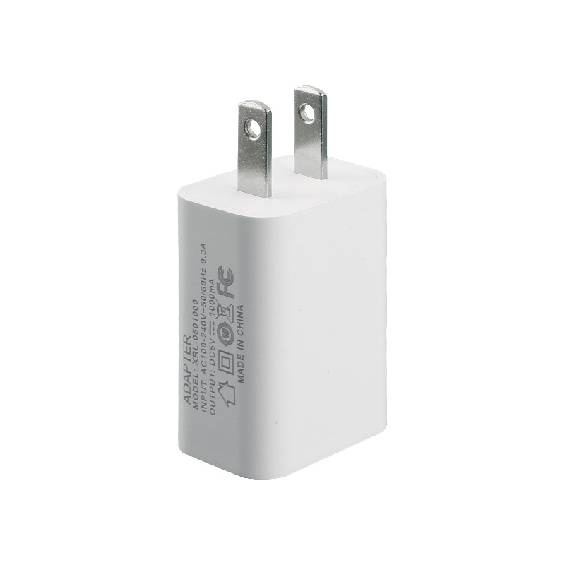 Fcc Us Standard 5V1A Charging Head Wholesale Suitable for Xiaomi Apple Tablet USB Power Adapter Mobile Phone Charger