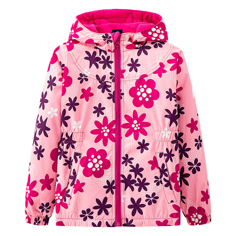 Children's Clothing Autumn and Winter New Style Girls' Medium-Length Windbreaker Little Girl's Velvet Thickeneded Top Kidsren's Jacket