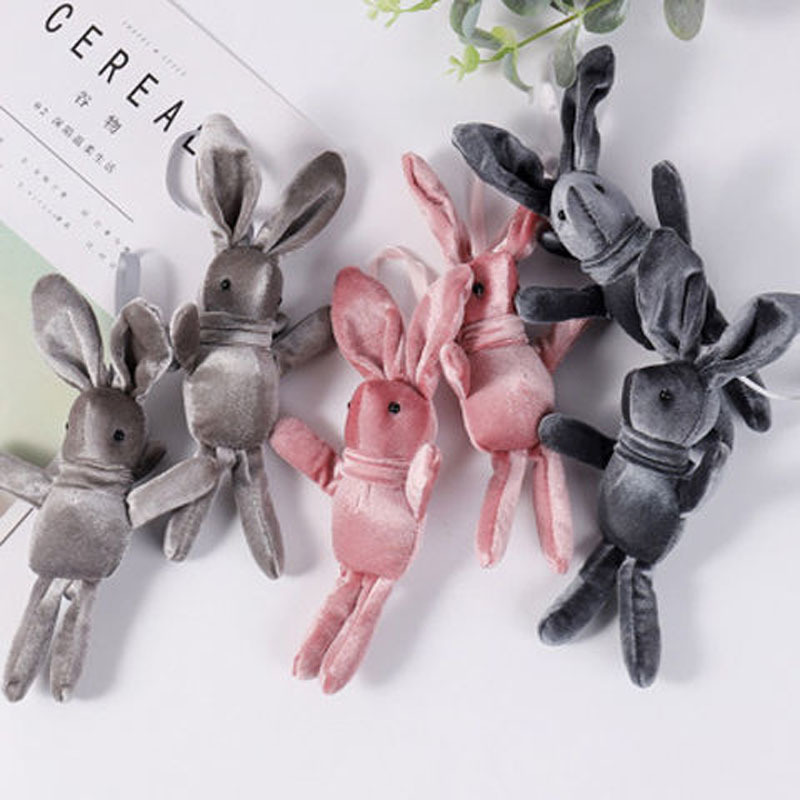 Korean velvet long-legged rabbit doll plush toy pendant bouquet gift box doll wishing rabbit doll