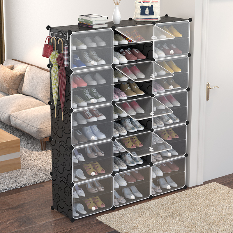Simple Shoe Rack, Assembled Shoe Cabinet, Plastic Storage Rack, Dust-Proof, Doorway, Household Multi-Functional Storage Rack, Economical Storage