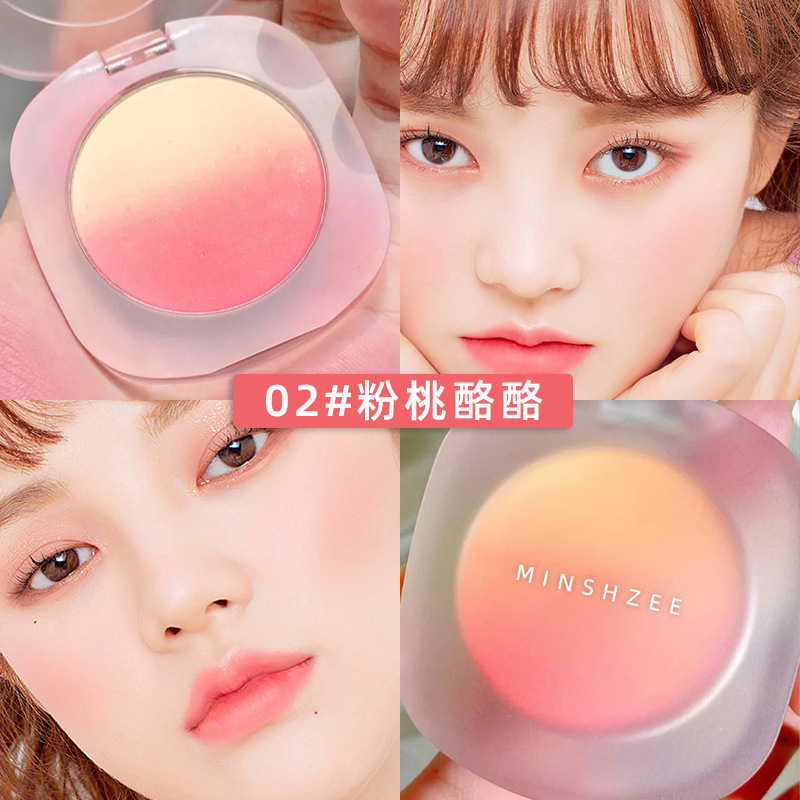 Minshzee Gradient Blush Easy-To-Apply Matte Pearlescent Rouge Palette Matte Long-Lasting