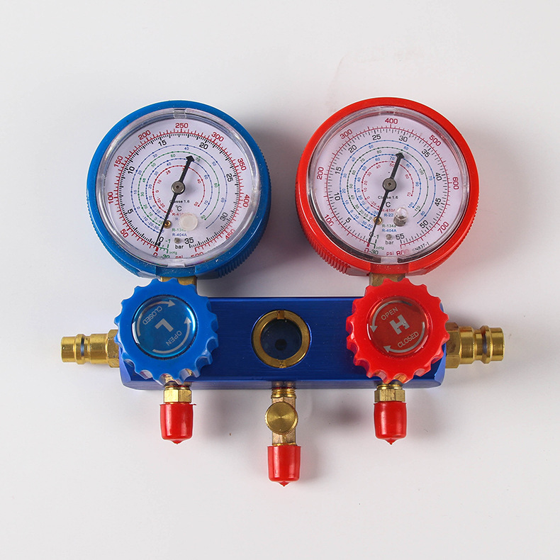 Car air conditioner fluoridation tool suit R134A liquid double meter valve snow environmental protection refrigerant pressure suit customization