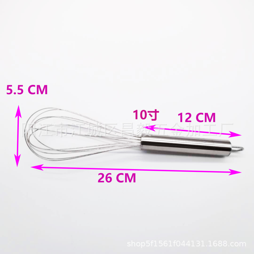 Yangjiang Direct Sales Wholesale Stainless Steel Manual Egg Beater Kitchen Household Baking Mixing Tool 8 Inches 10inch 12inch