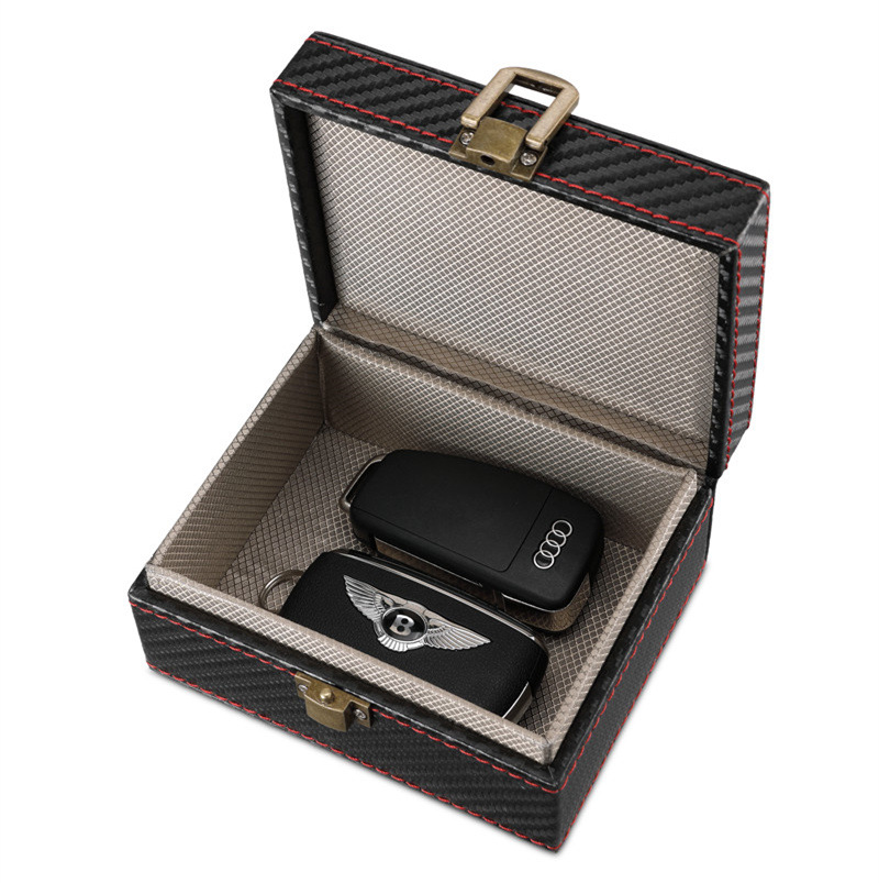 in stock small size carbon fiber foreign trade explosion car key signal shielding box RFID mobile phone signal radiation protection box
