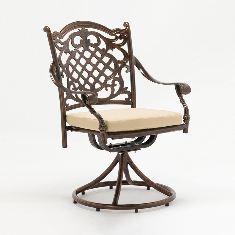 Outdoor Cast Aluminum Chair, Outdoor Table and Chair, Balcony Courtyard Die-Cast Craft Chair, Cast Aluminum Dining Table, Cast Aluminum Back Chair, Simple