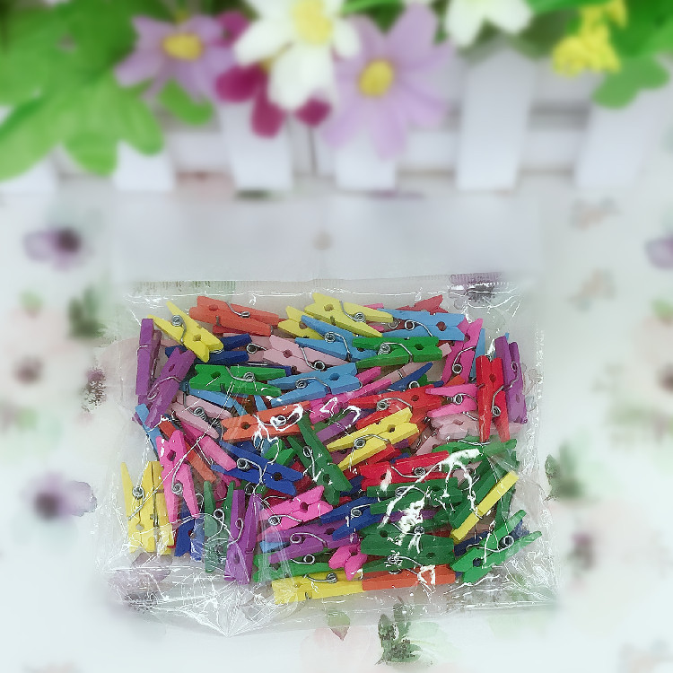 Log color 2.5*0.3cm, 3.5*0.7cm wooden clip wooden small clip bulk clip