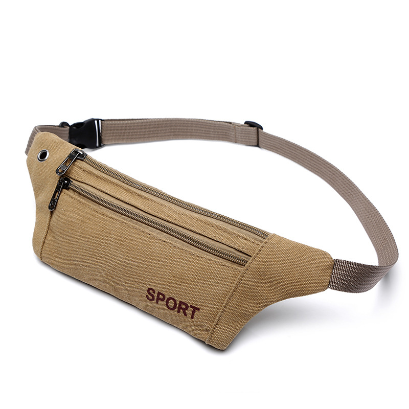 Sports waist bag men's and women's 2022 new outdoor mobile phone bag running fitness leisure close-fitting canvas small bag wholesale