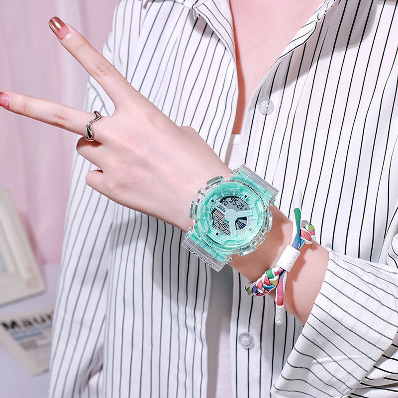 Manufacturer's Hot-Selling New Transparent Round Led Men's Couple Student Trendy Watch Sports Fashion Digital Watch Waterproof